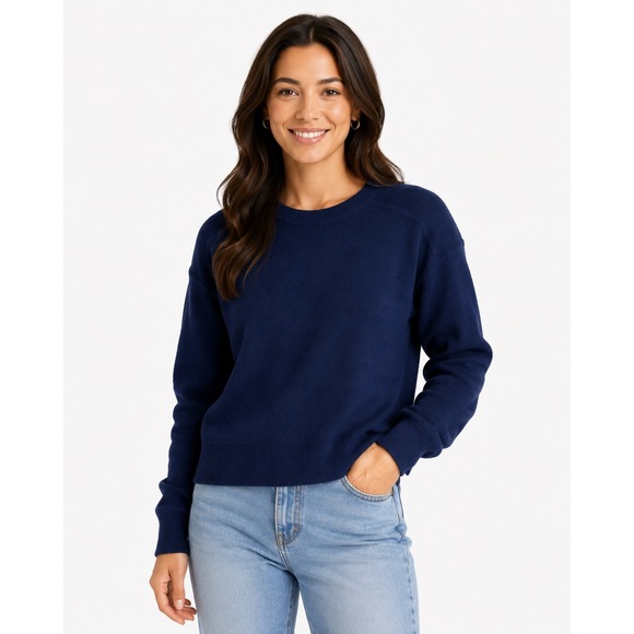 Madewell Sweaters - Madewell Cashmere Crewneck Sweater Navy Blue Ribbed Back NY910 Mens XXS NWT